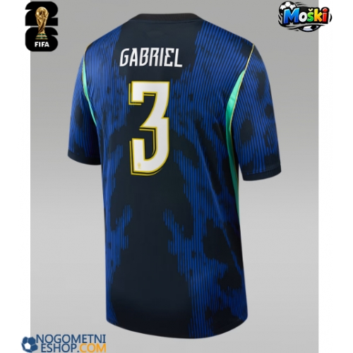 Moški Nogometni dresi Brazilija Gabriel Magalhaes #3 Gostujoči SP 2026 Kratek Rokav